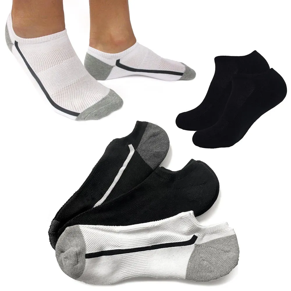 12 Pairs Invisible No Show Ankle Socks Nonslip Low Cut Breathable 9-11 Men Woman