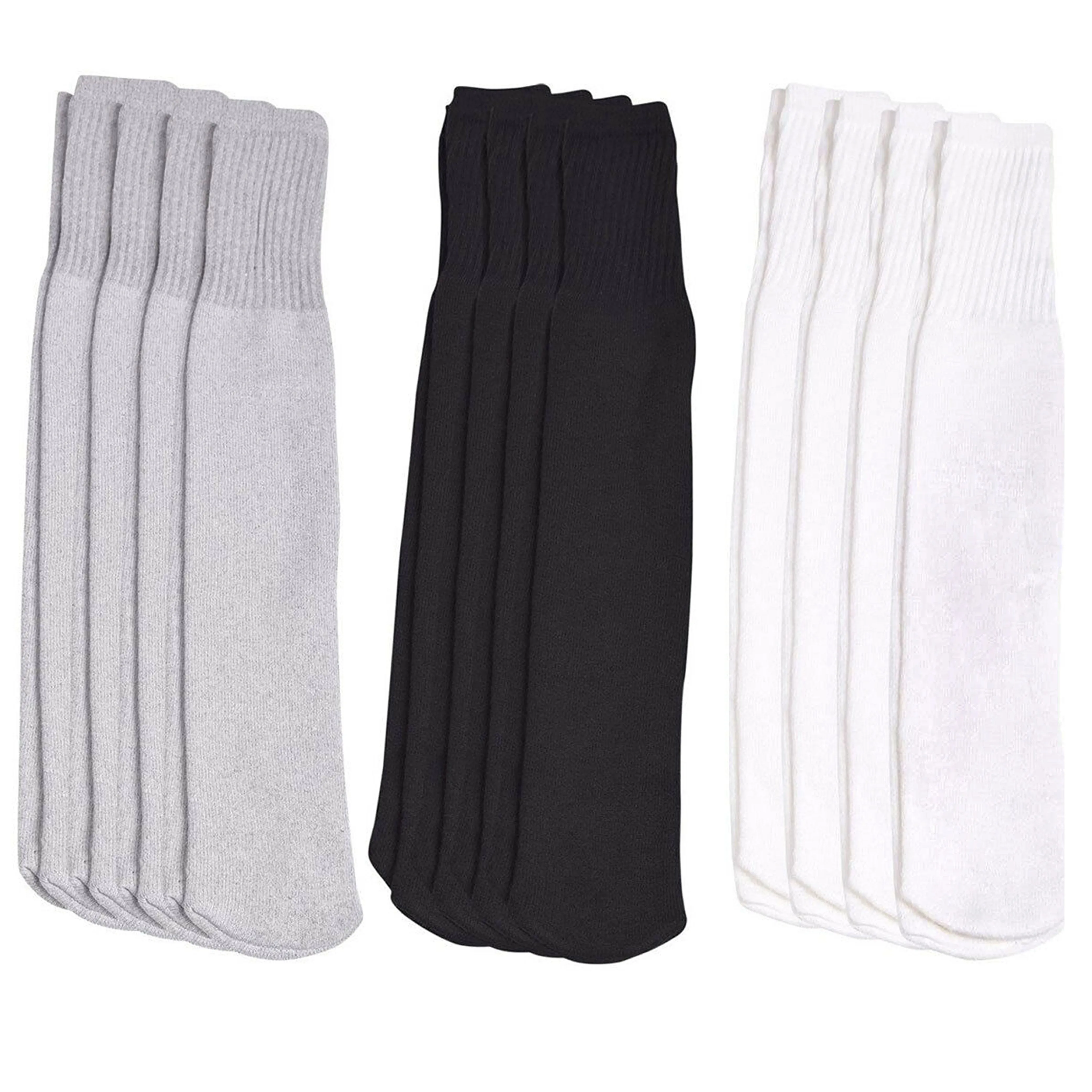 12 Pairs Men Tube Socks Cotton Athletic Sports 9-11 Casual Sports Thick Assorted