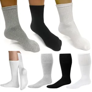 12 Pairs Men Tube Socks Cotton Athletic Sports 9-11 Casual Sports Thick Assorted