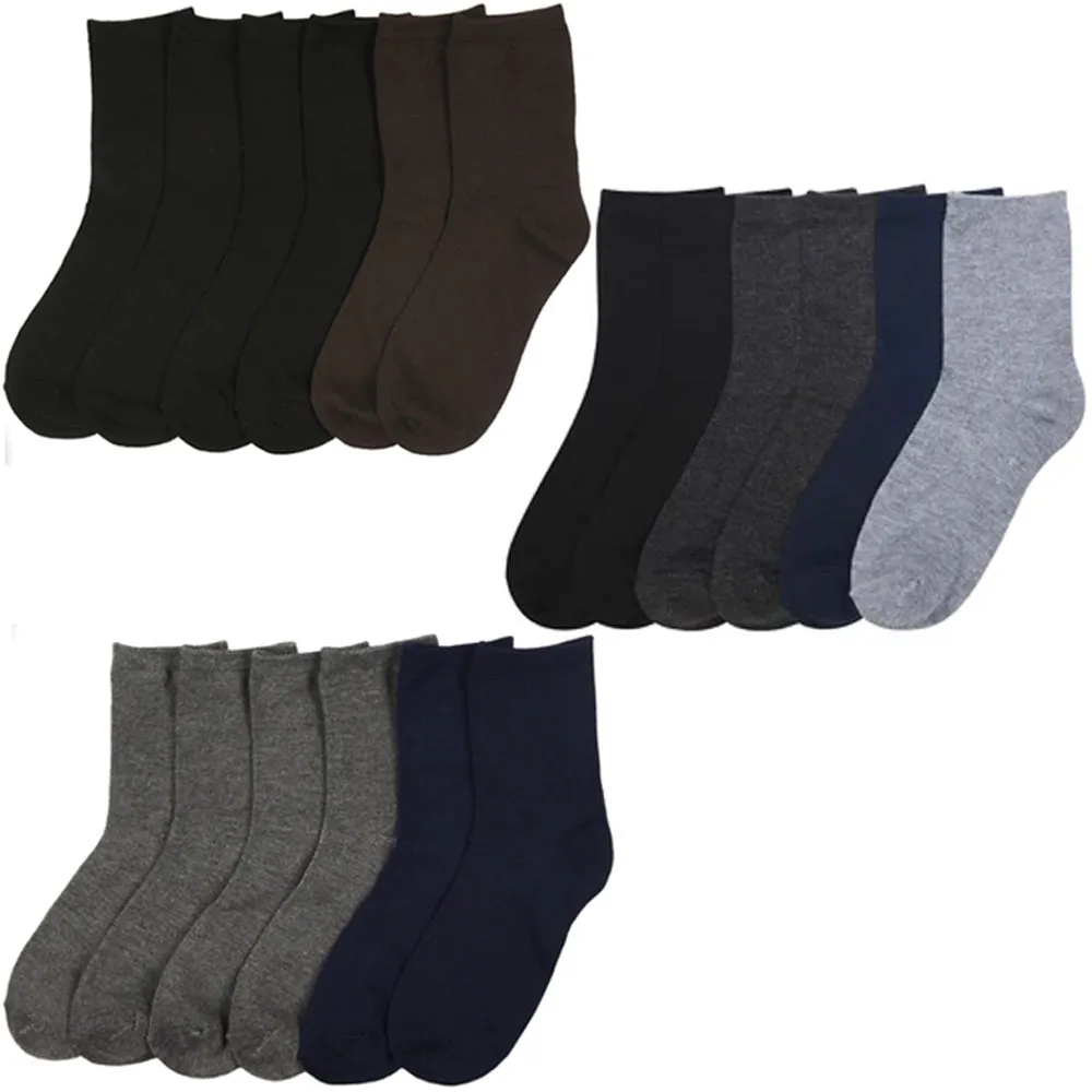 12Pair Boys Crew Dress Socks 2T 3T Kids Toddler Solid Color Asst Casual Ahtletic