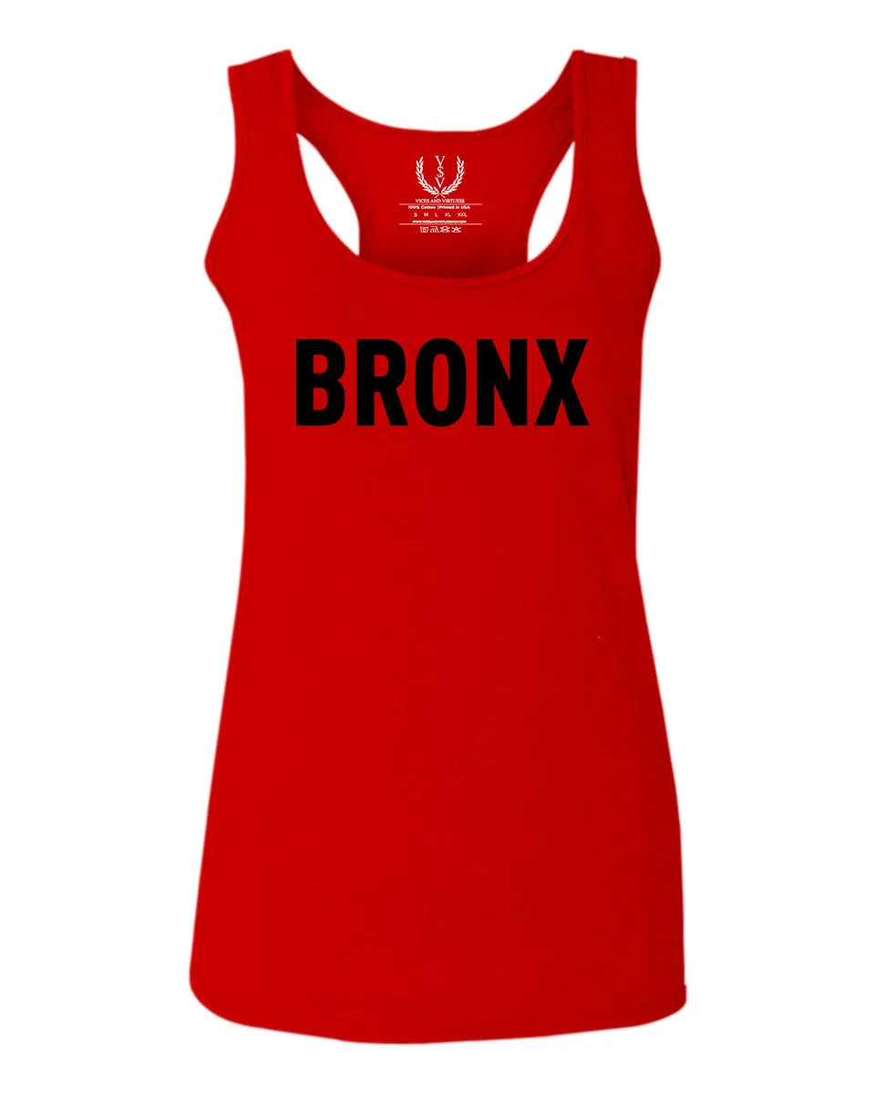 Black Fonts New York Bronx NYC Cool City Street wear  women's Tank Top sleeveless Racerback