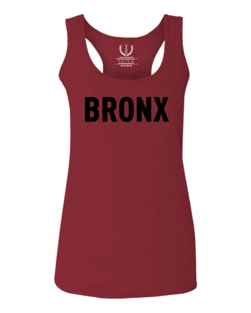 Black Fonts New York Bronx NYC Cool City Street wear  women's Tank Top sleeveless Racerback