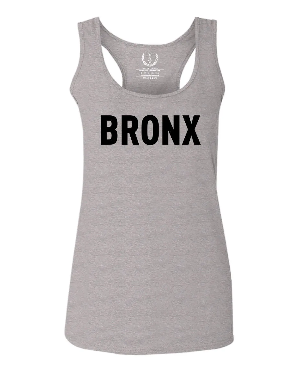Black Fonts New York Bronx NYC Cool City Street wear  women's Tank Top sleeveless Racerback