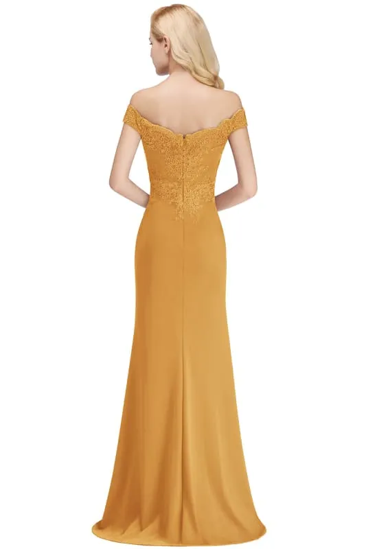 Charming Off-the-Shoulder Tulle Lace Appliques Mermaid Evening Gowns