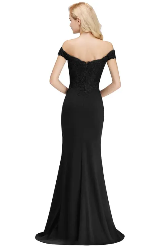 Charming Off-the-Shoulder Tulle Lace Appliques Mermaid Evening Gowns