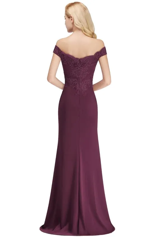 Charming Off-the-Shoulder Tulle Lace Appliques Mermaid Evening Gowns
