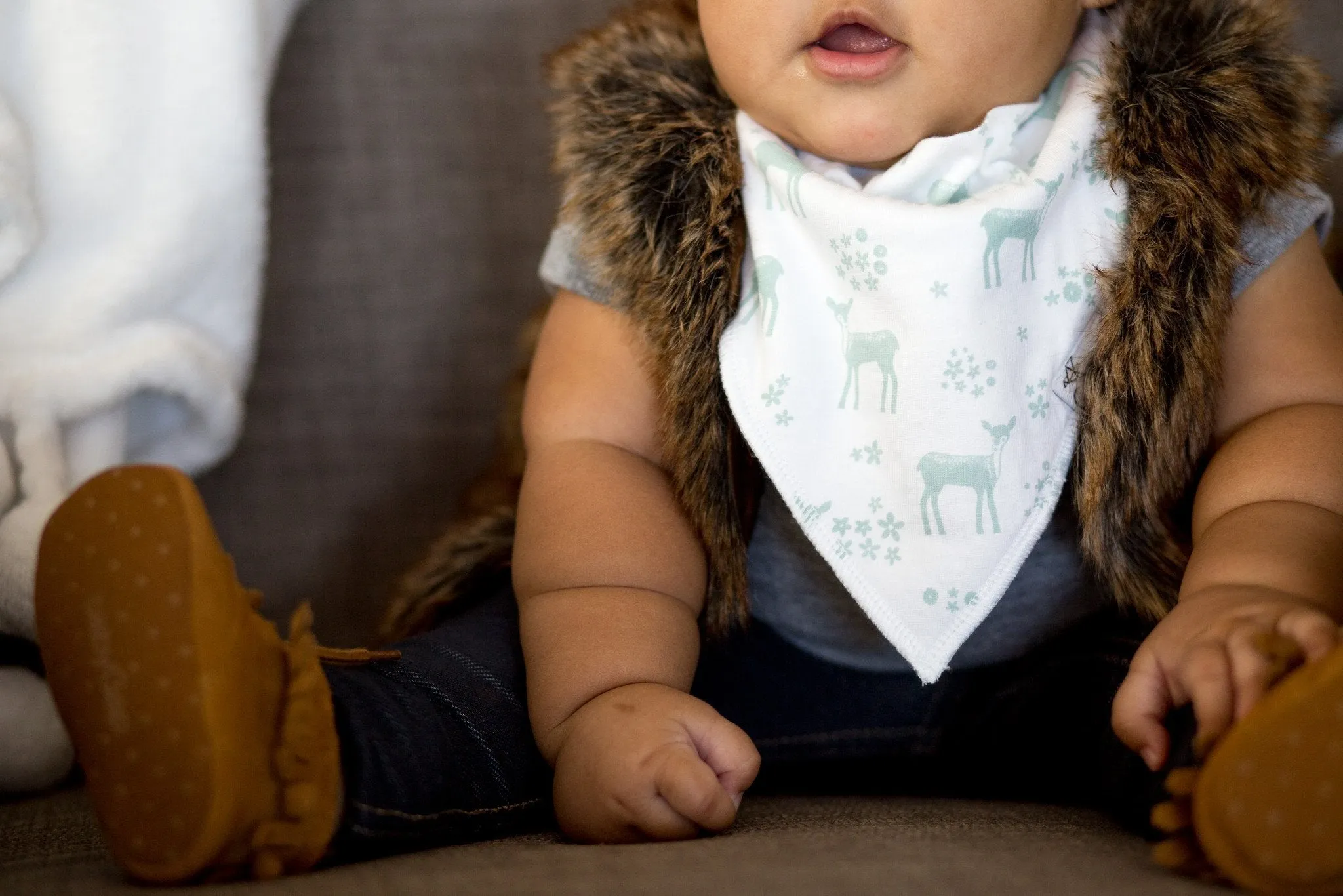 Copper Pearl Baby Bandana Bibs | Fawn