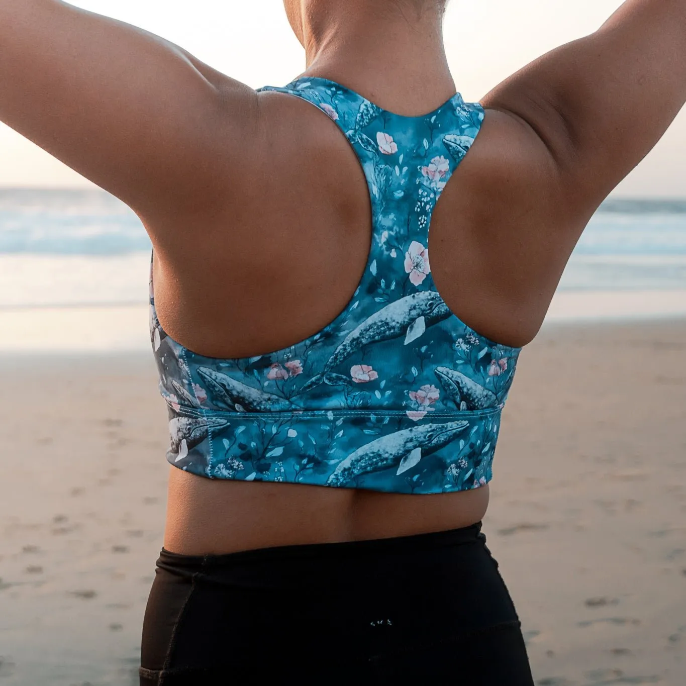 Dusky Gray Whale Eco Sports Bra Top