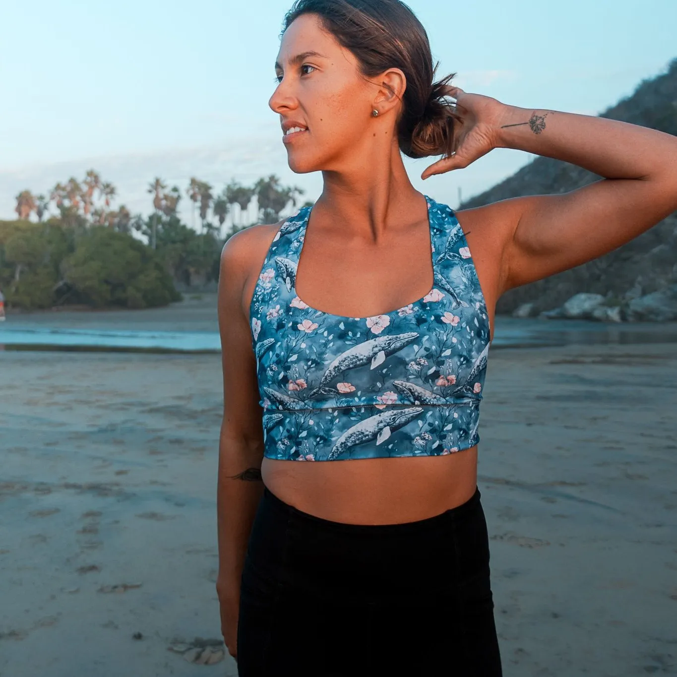 Dusky Gray Whale Eco Sports Bra Top