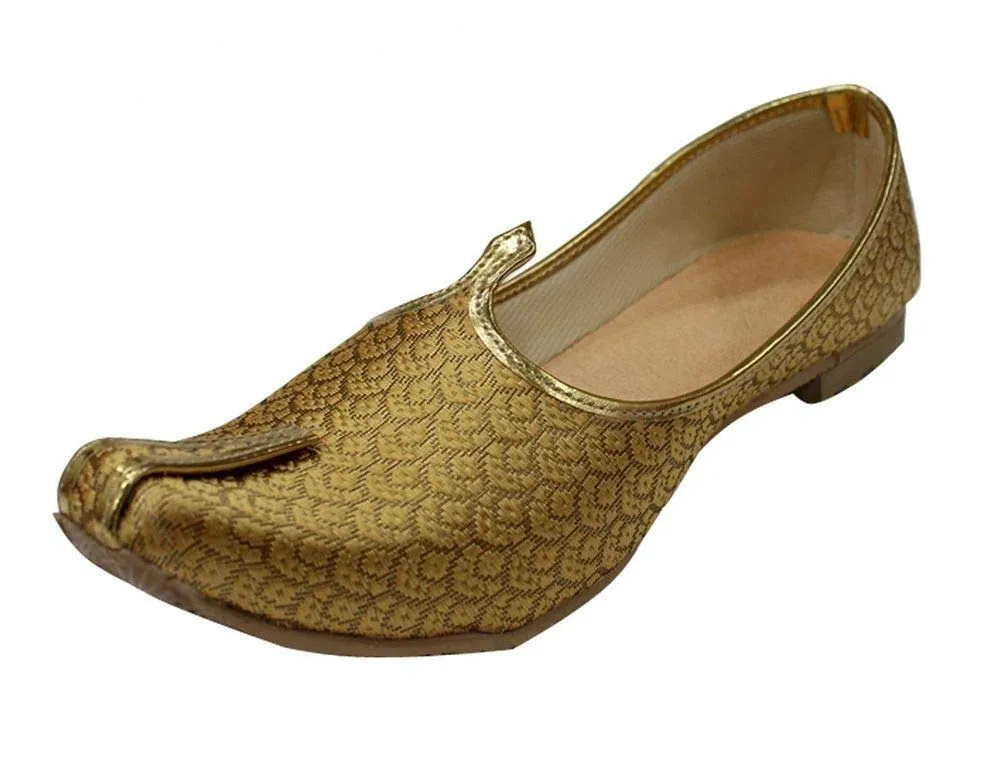Gold Punjabi Jutti for Mens Sherwani Shoes for Men Bridal Jutti Men mojaris for Men