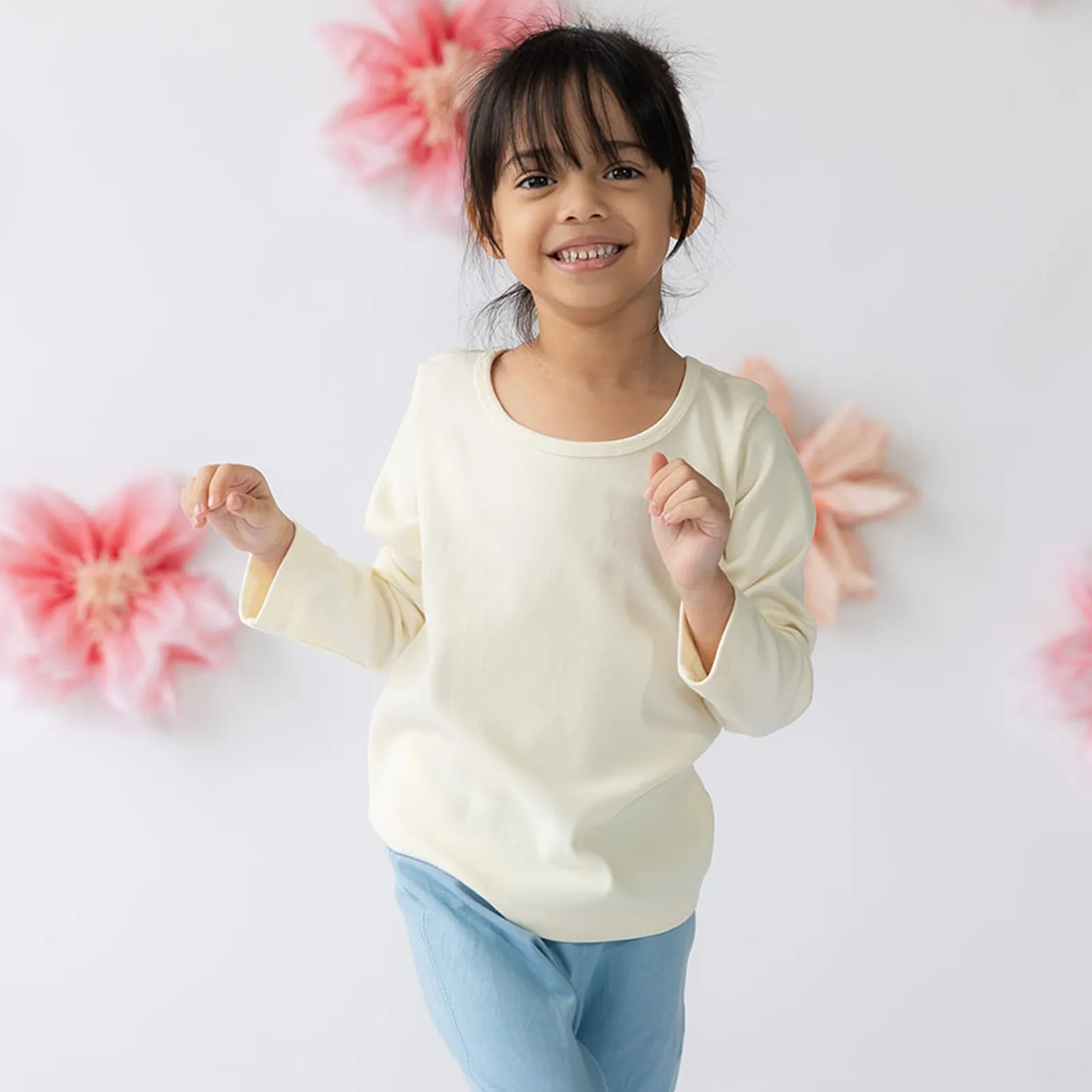 Organic Cotton Kids Rib Knit Long Sleeve Tee