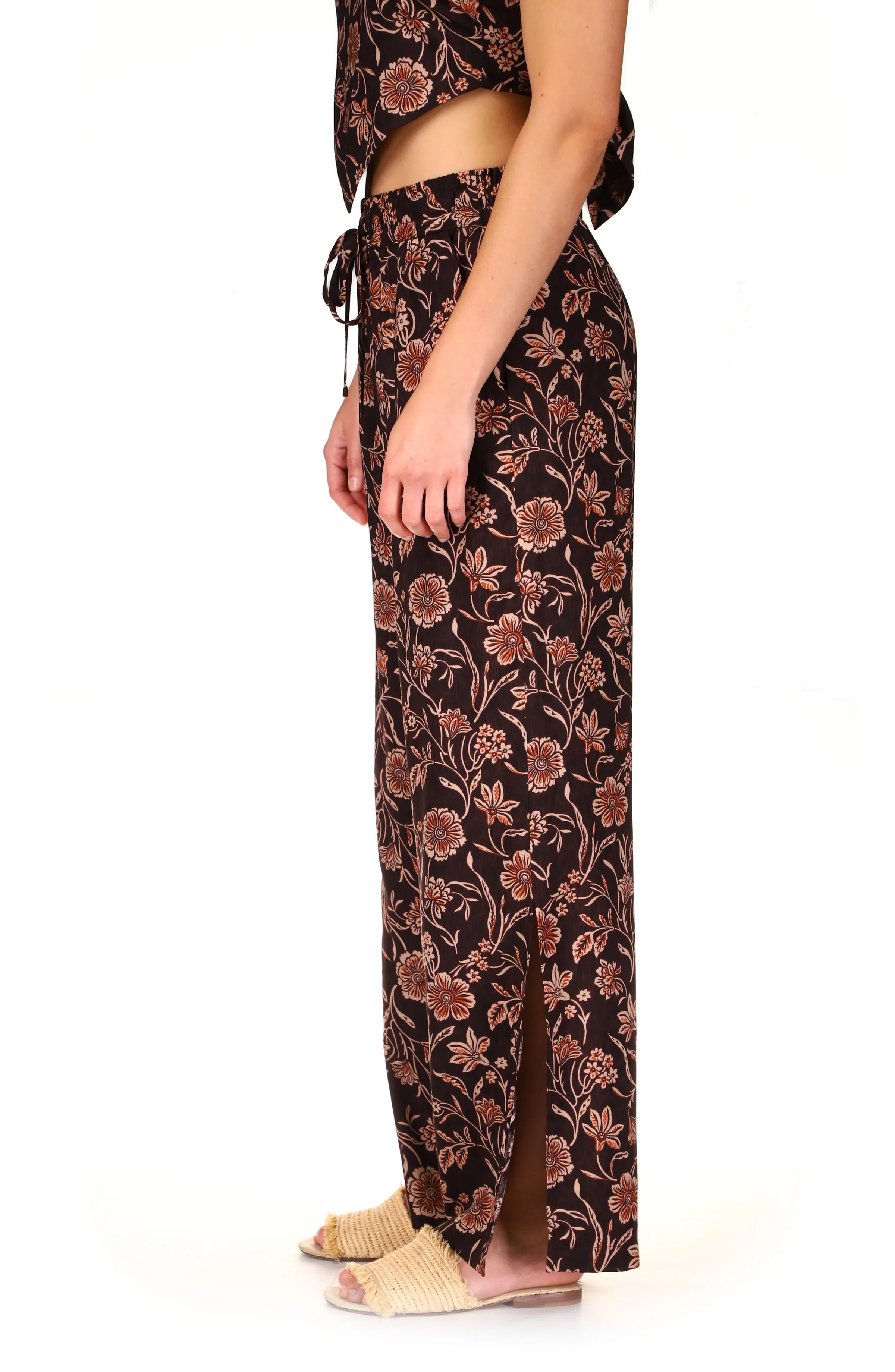 Side Slit Leg Pant - Dusk Floral