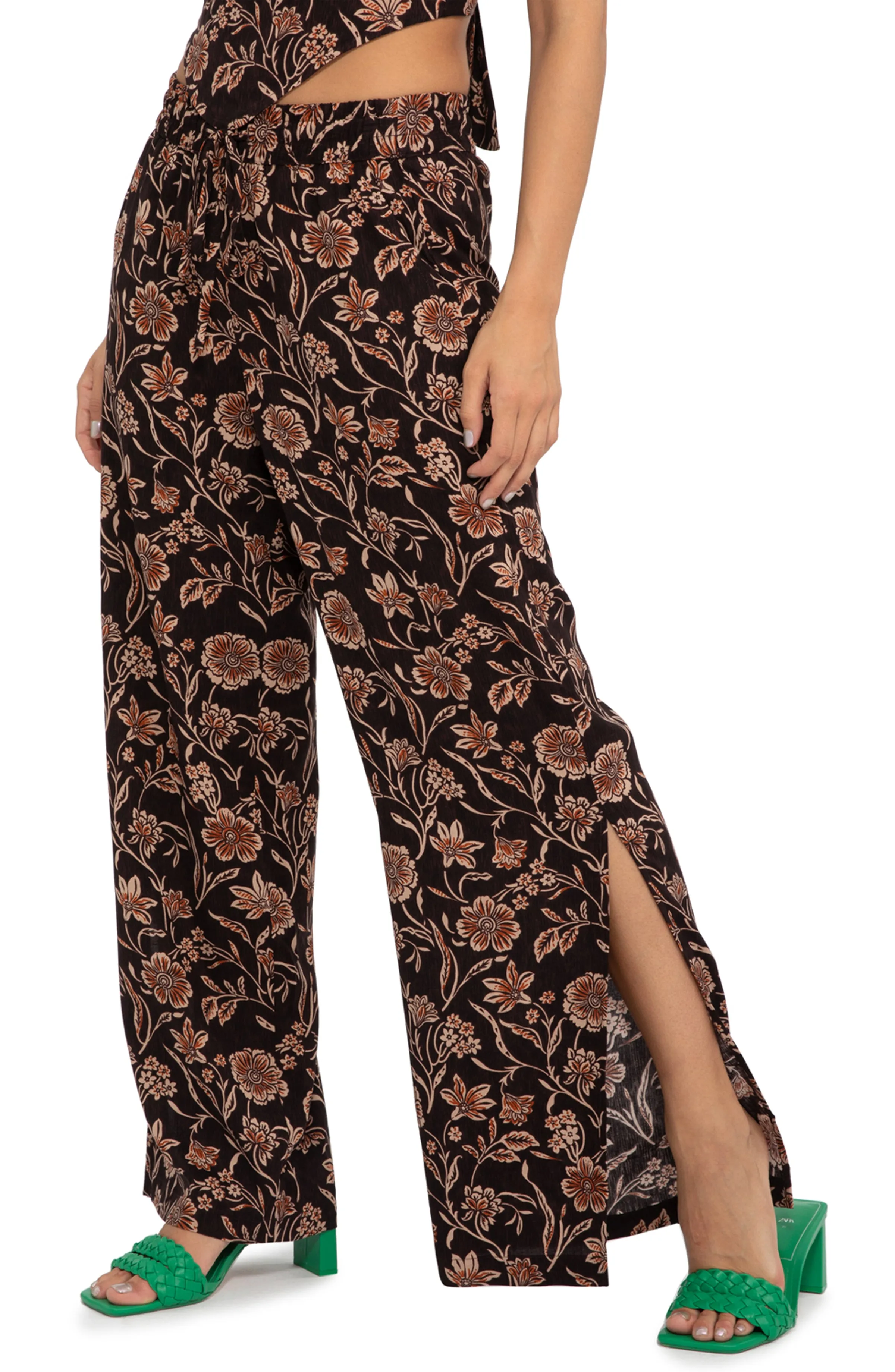 Side Slit Leg Pant - Dusk Floral