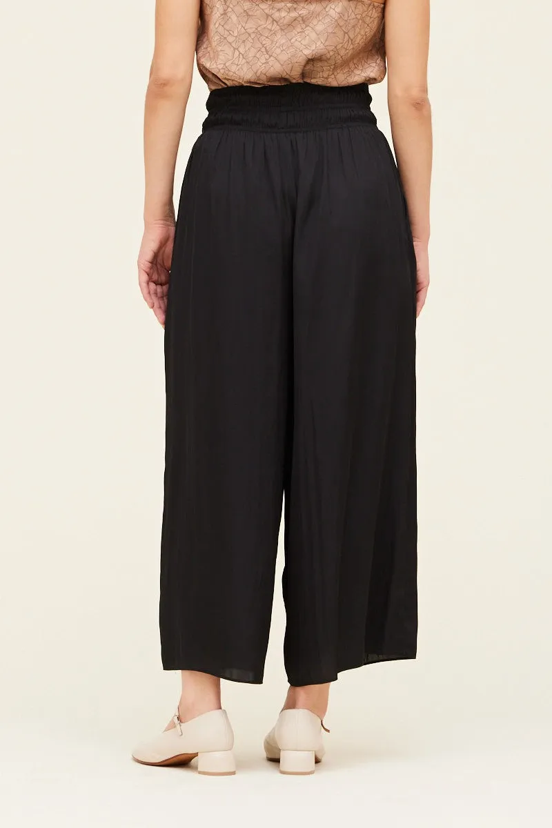 Smocked Waist Wide Leg Pants