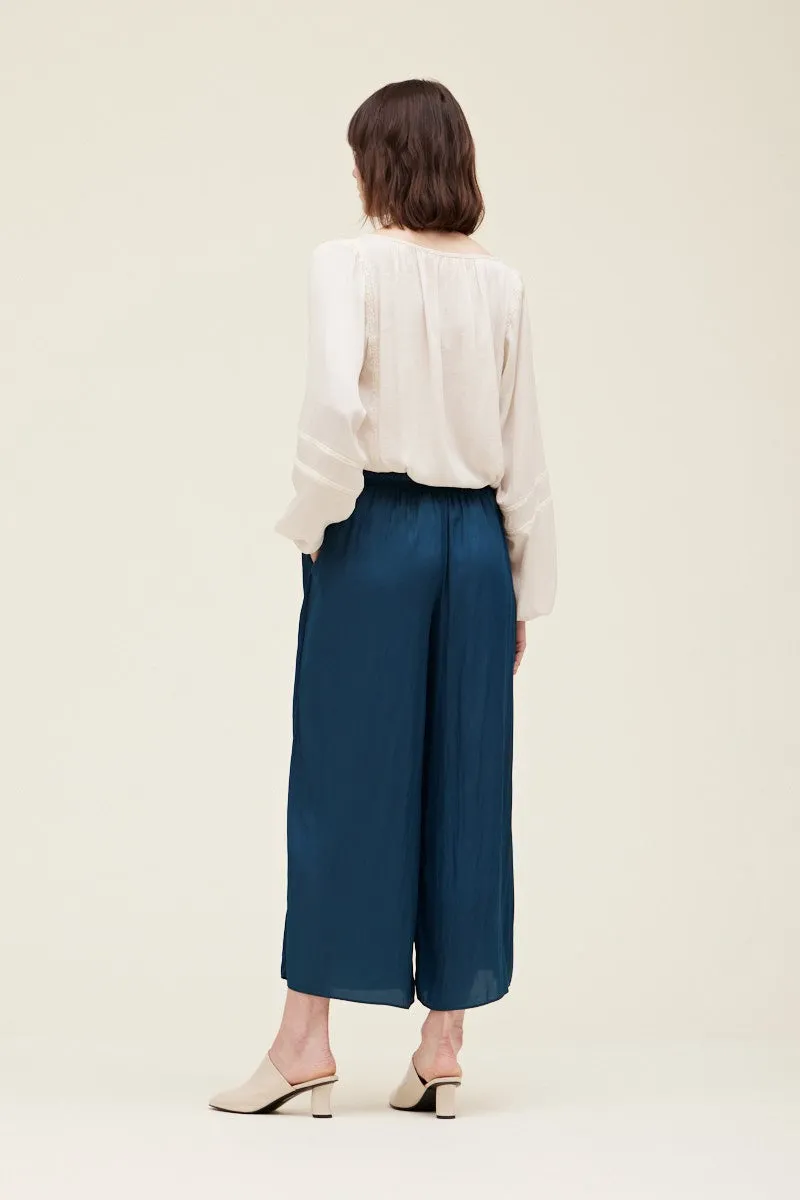 Smocked Waist Wide Leg Pants