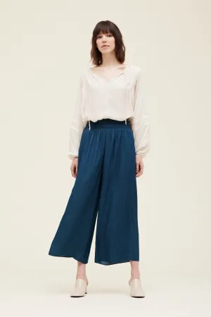 Smocked Waist Wide Leg Pants