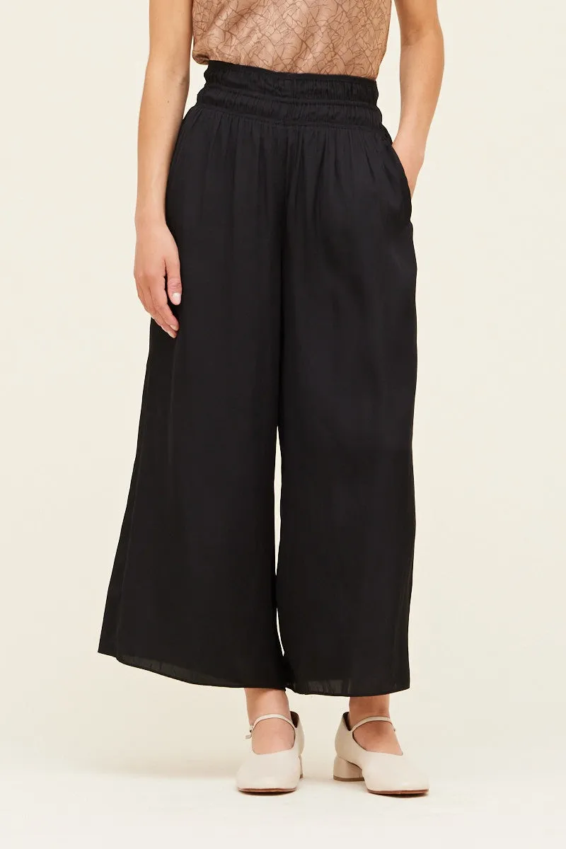Smocked Waist Wide Leg Pants